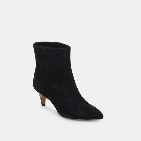 Dolce Vita Nero Suede Women's Black Ankle Booties 7 - Picture 1 of 3